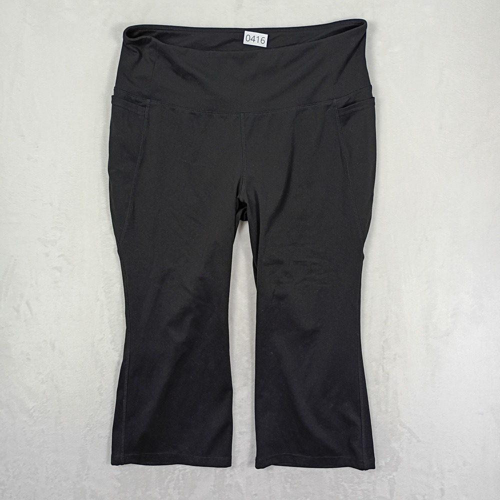 Livi Capri Yoga Pants Womens 18/20 Black Pockets‎ Activewear Leggings Athleisure